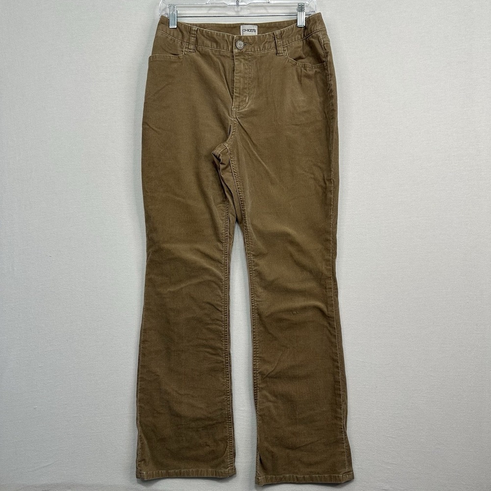 Chico's Women's 0.5 Reg Corduroy Khaki‎ Beige Tan Pants